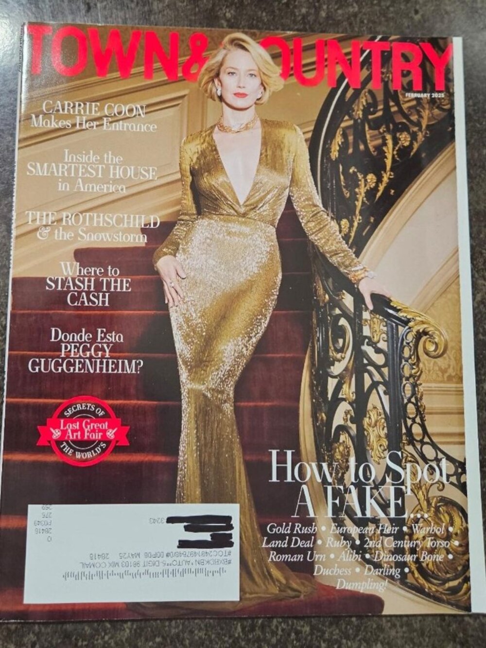 Town & Country Magazine February, 2025 Carrie Coon - How to Spot A Fake!